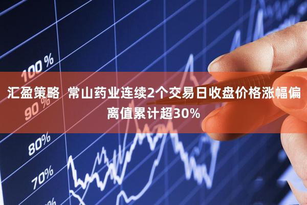 汇盈策略  常山药业连续2个交易日收盘价格涨幅偏离值累计超30%