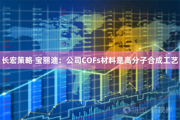 长宏策略 宝丽迪：公司COFs材料是高分子合成工艺